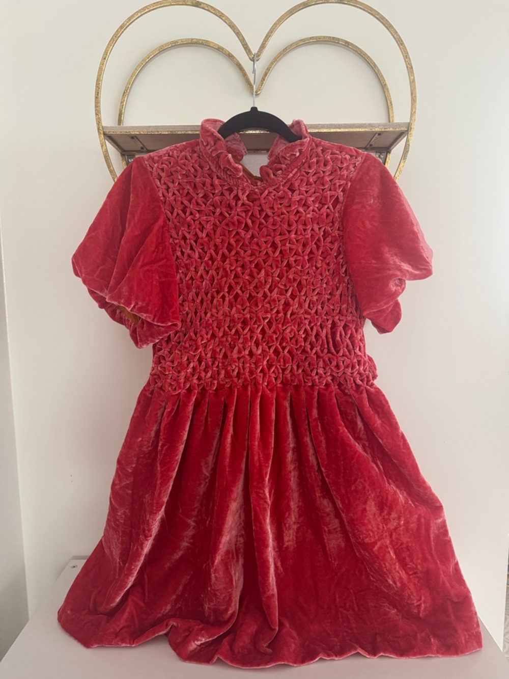 Free people Velvet Smocked Puff Sleeve Dress